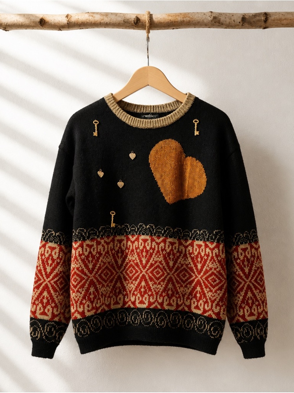 Vintage Carole Little Black Knit Sweater